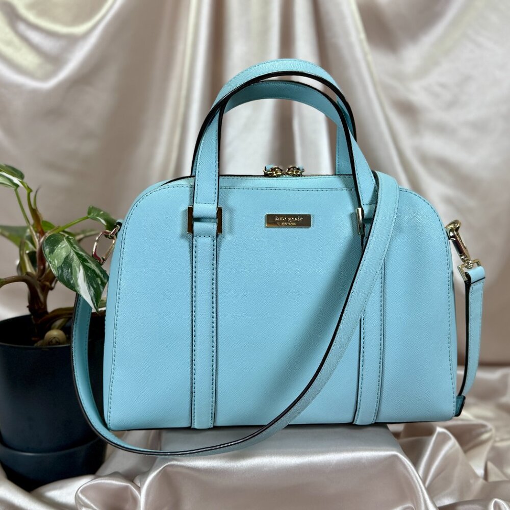 Kate Spade Newbury Lane Small Felix Satchel – Blue Hydrangea